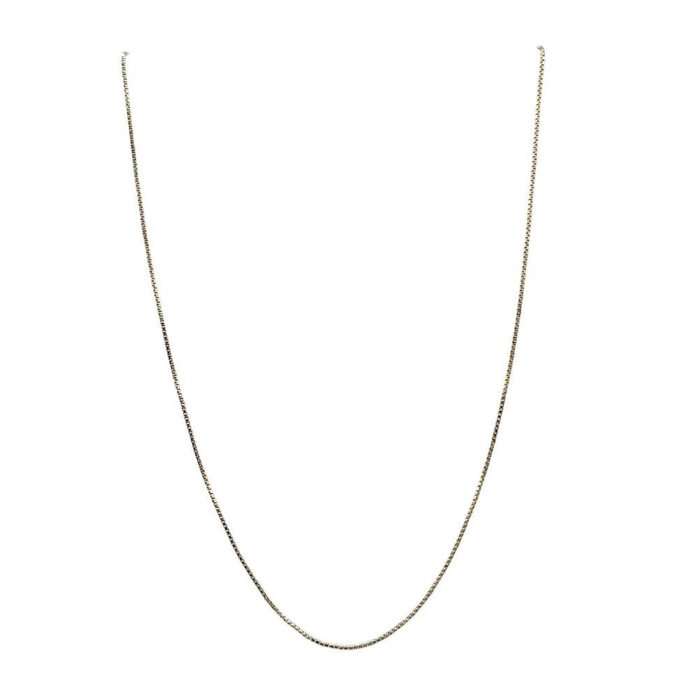 .925 Sterling Silver Box Chain Vintage Necklace 18" Lightweight 2.61g KC
